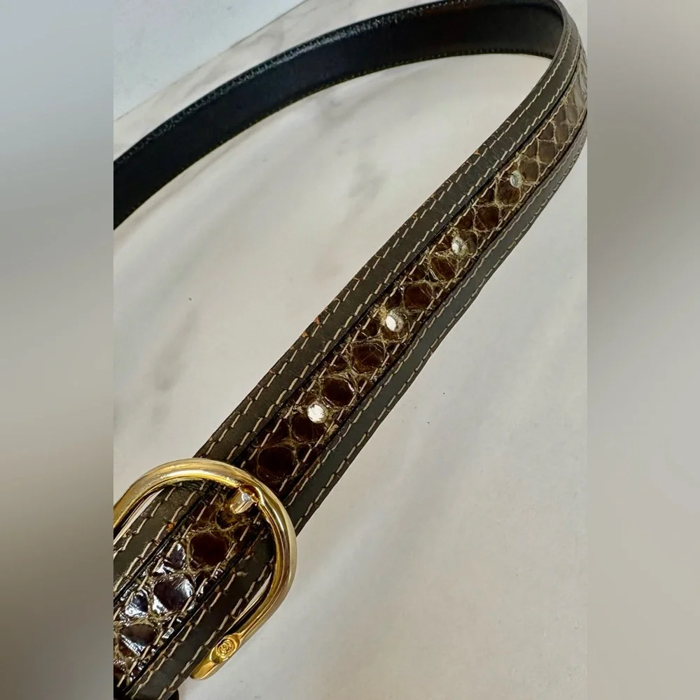Gucci Vintage Leather & Snakeskin Belt - Picture 7 of 7